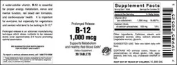 Label for B-12 1,000 mcg