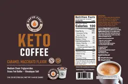Label for Keto Coffee Caramel Macchiato Flavor