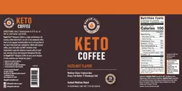 Label for Keto Coffee Hazelnut Flavor