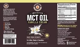 Label for Emulsified MCT Oil Vanilla Cream