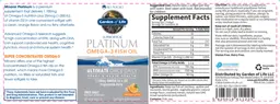 Label for Platinum Omega-3 Fish Oil Orange Flavor