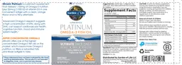 Label for Platinum Omega-3 Fish Oil Orange Flavor