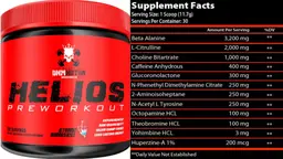 Label for Helios Pre Workout Atomic Bombsicle