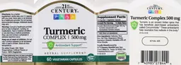Label for Turmeric Complex 500 mg