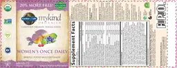 Label for Women's Once Daily
