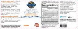 Label for Once Daily Ultra Omega Orange Flavor