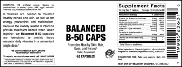 Label for Balanced B-50 Caps