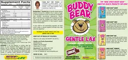 Label for Buddy Bear Gentle Lax Delicious Natural Chocolate Cream Flavor