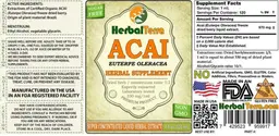 Label for Acai Sugar Free