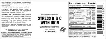 Label for Stress B & C With Iron