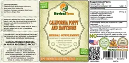 Label for California Poppy and Hawthorn Sugar Free