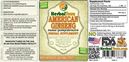 Label for American Ginseng Sugar Free