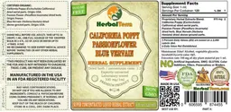 Label for California Poppy Passionflower Blue Vervain Sugar Free