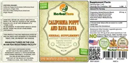 Label for California Poppy and Kava Kava Sugar Free