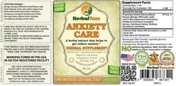 Label for Anxiety Care Sugar Free
