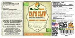Label for Cat's Claw Sugar Free