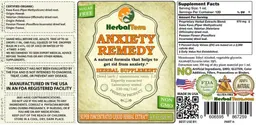 Label for Anxiety Remedy Sugar Free