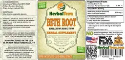 Label for Beth Root Sugar Free
