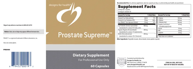 Label for Prostate Supreme