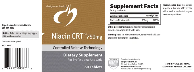 Label for Niacin CR 750 mg