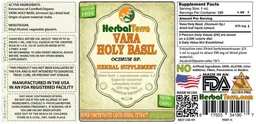 Label for Vana Holy Basil Sugar Free