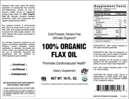 100% Organic Flax Oil