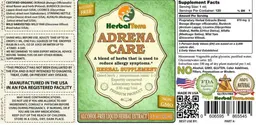 Label for Adrena Care Alcohol Free
