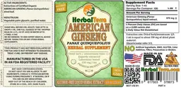 Label for American Ginseng Alcohol Free