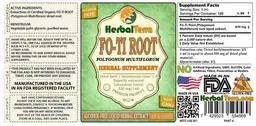 Label for Fo-Ti- Root Alcohol Free