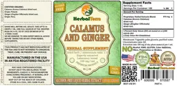 Label for Calamus and Ginger Alcohol Free