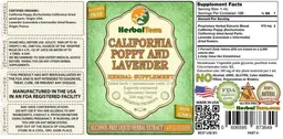 Label for California Poppy and Lavender Alcohol Free
