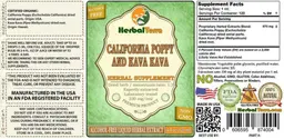 Label for California Poppy and Kava Kava Alcohol Free