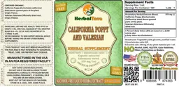Label for California Poppy and Valerian Alcohol Free