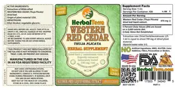 Label for Western Red Cedar Alcohol Free