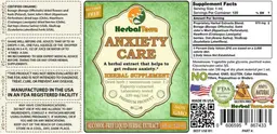 Label for Anxiety Care Alcohol Free