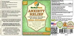 Label for Anxiety Relief Alcohol Free