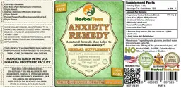 Label for Anxiety Remedy Alcohol Free