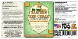 Label for Eastern Red Cedar Alcohol Free