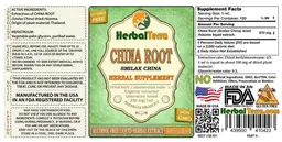 Label for China Root Alcohol Free