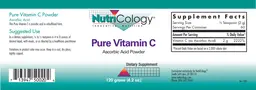Label for Pure Vitamin C Ascorbic Acid Powder