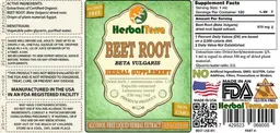 Label for Beet Root Alcohol Free