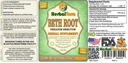 Label for Beth Root Alcohol Free