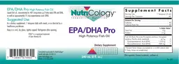 Label for EPA/DHA Pro High Potency Fish Oil