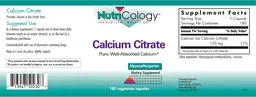 Label for Calcium Citrate