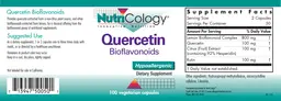 Label for Quercetin Bioflavonoids