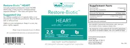 Label for Restore-Biotic Heart