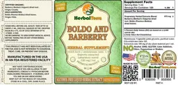 Label for Boldo and Barberry Alcohol Free