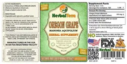 Label for Oregon Grape Alcohol Free