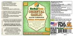 Label for Oriental Garlic Alcohol Free