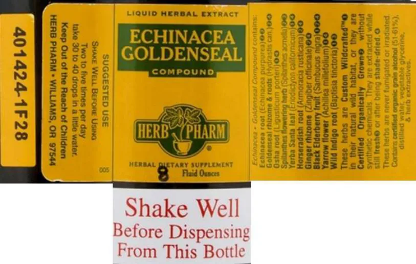 Label for Echinacea Goldenseal Compound